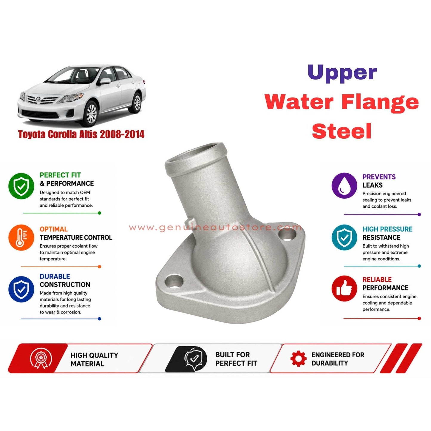 Buy Toyota Corolla Altis 2008-2014 Upper Water Flange Steel in Pakistan