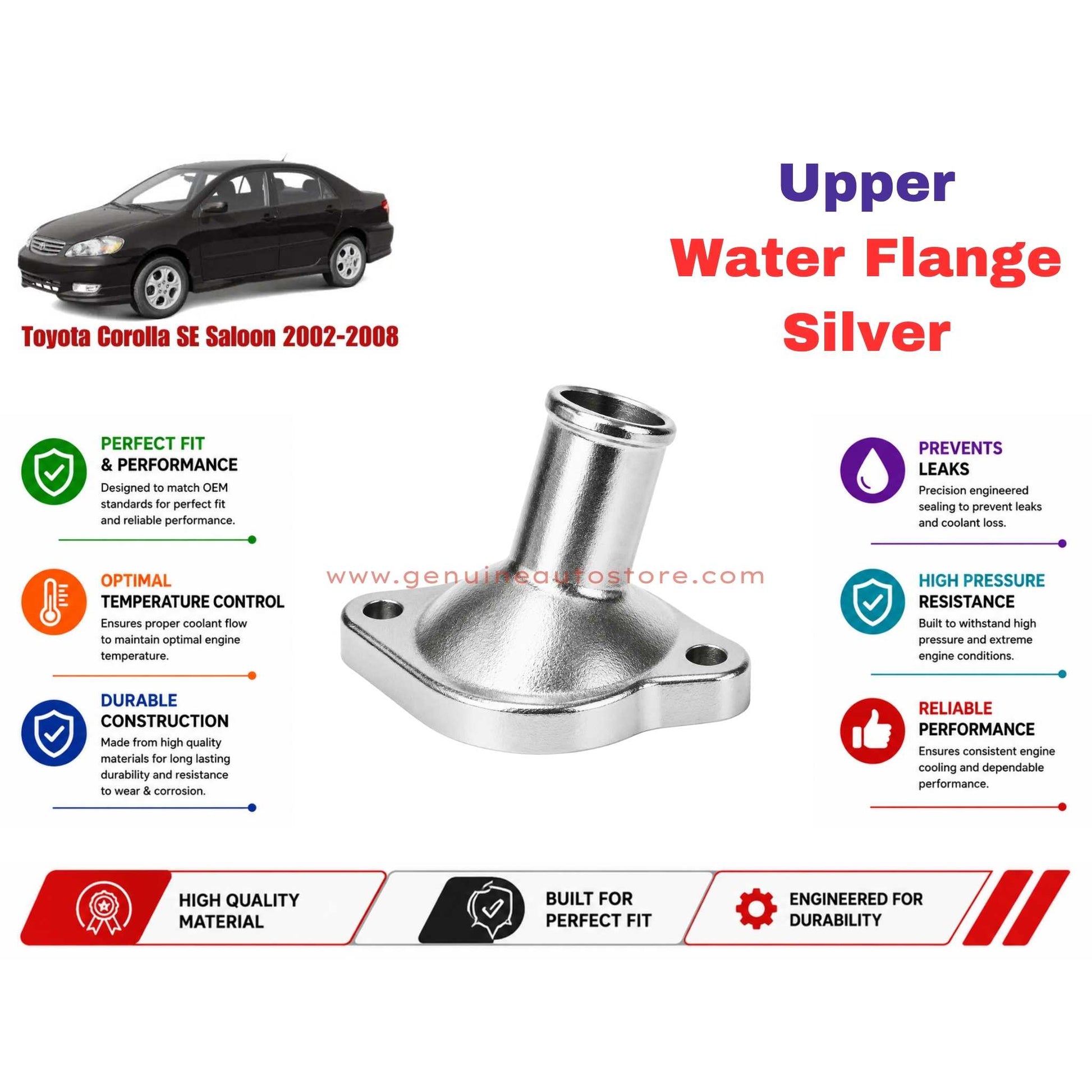 Buy Toyota Corolla ES Saloon 2002-2008 Upper Water Flange Silver in Pakistan