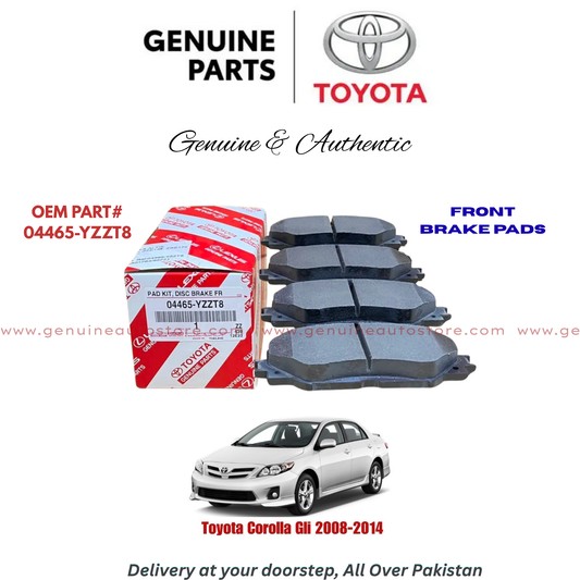 Buy Toyota Corolla Gli 2008-2014 Front Brake Pads Toyota Genuine 04465-YZZT8 in Pakistan