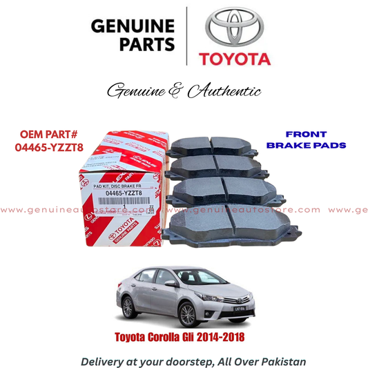 Buy Toyota Corolla Gli 2014-2018 Front Brake Pads Toyota Genuine 04465-YZZT8 in Pakistan