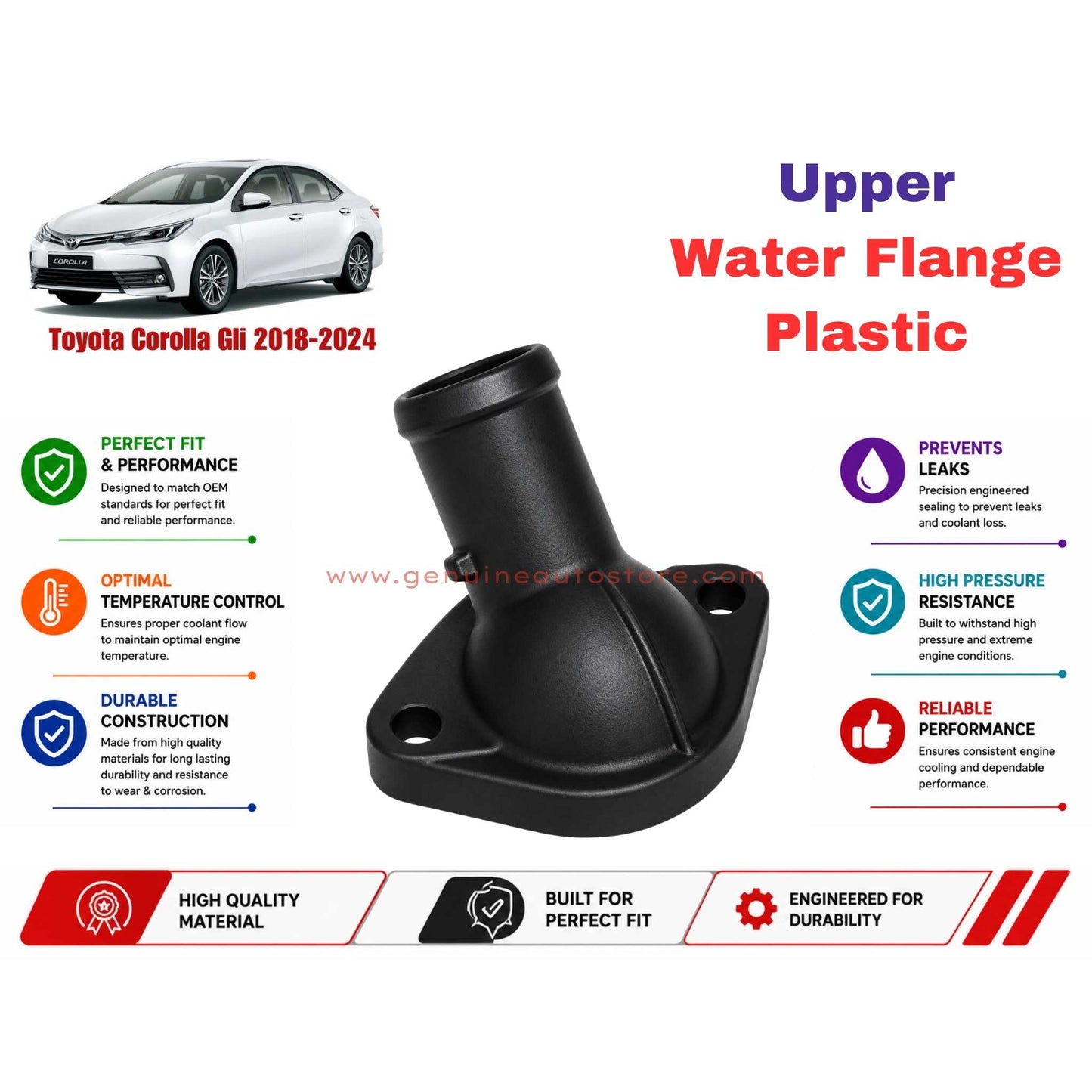 Buy Toyota Corolla Gli 2018-2024 Upper Water Flange Plastic in Pakistan