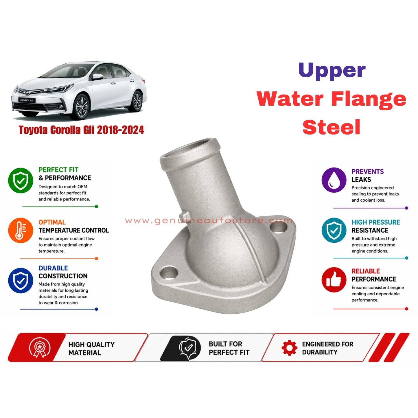 Buy Toyota Corolla Gli 2018-2024 Upper Water Flange Steel in Pakistan