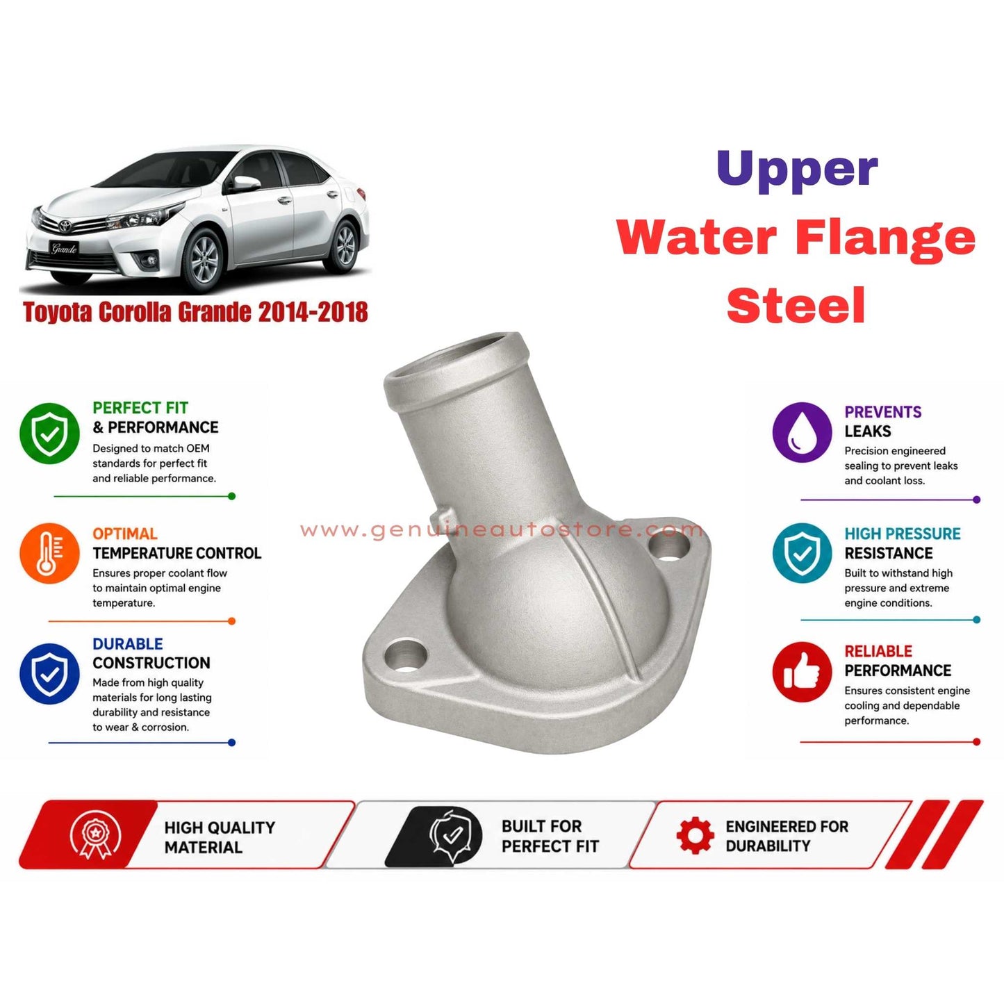Buy Toyota Corolla Grande 2014-2018 Upper Water Flange Steel in Pakistan