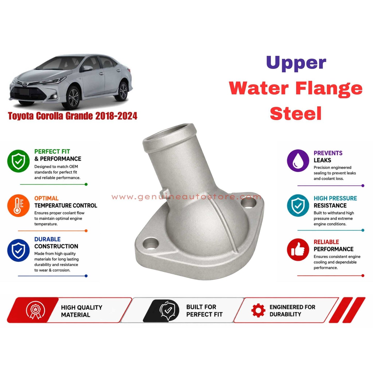 Buy Toyota Corolla Grande 2018-2024 Upper Water Flange Steel in Pakistan