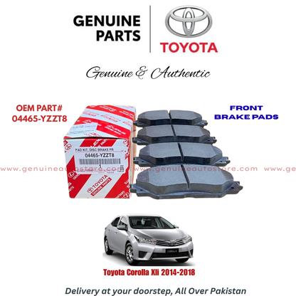 Buy Toyota Corolla Xli 2014-2018 Front Brake Pads Toyota Genuine 04465-YZZT8 in Pakistan
