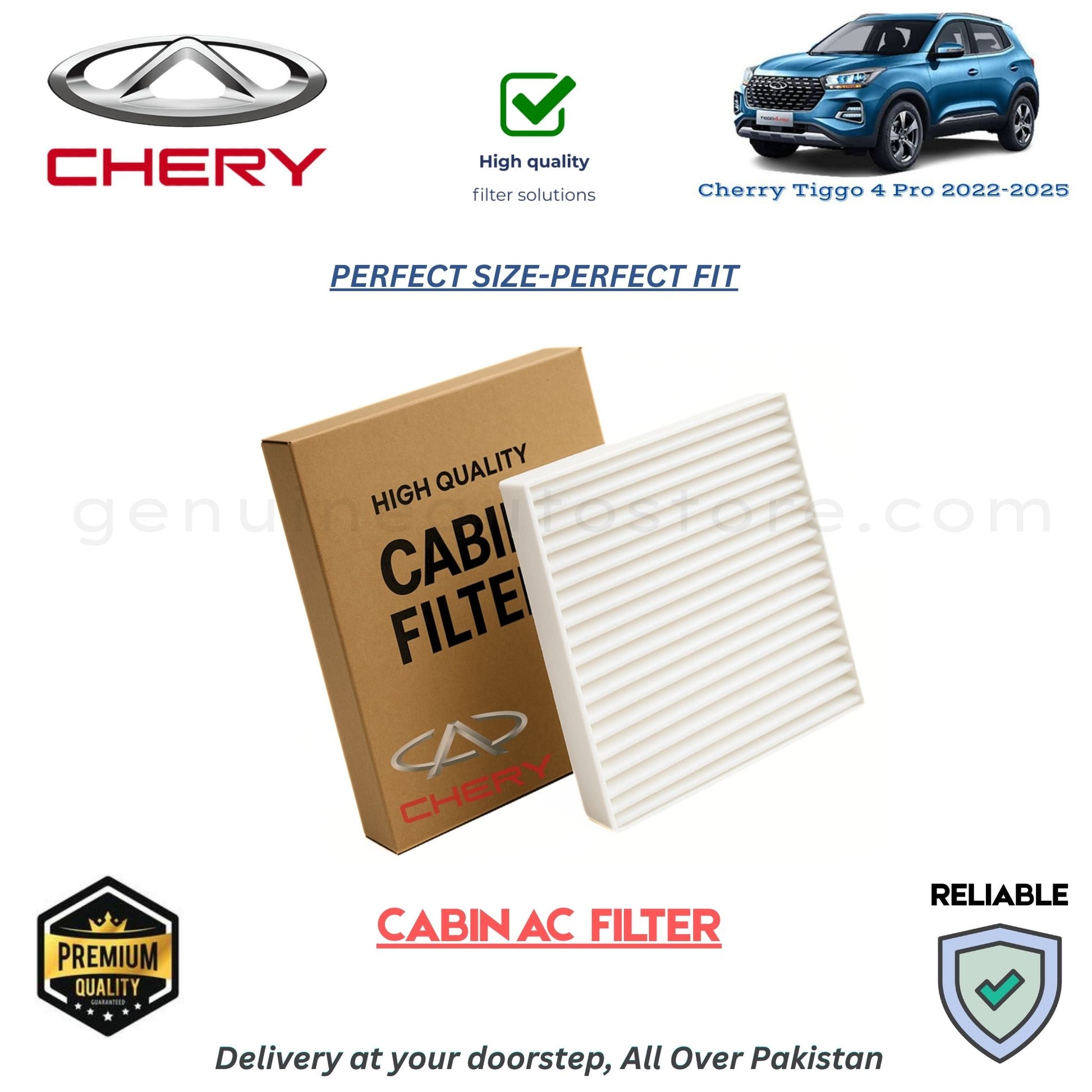 Cherry Tiggo 4 PRO 2022-2025 CABIN AC FILTER in Pakistan. 100% Genuine, Reliable, Best Price, Cash on Delivery Available 