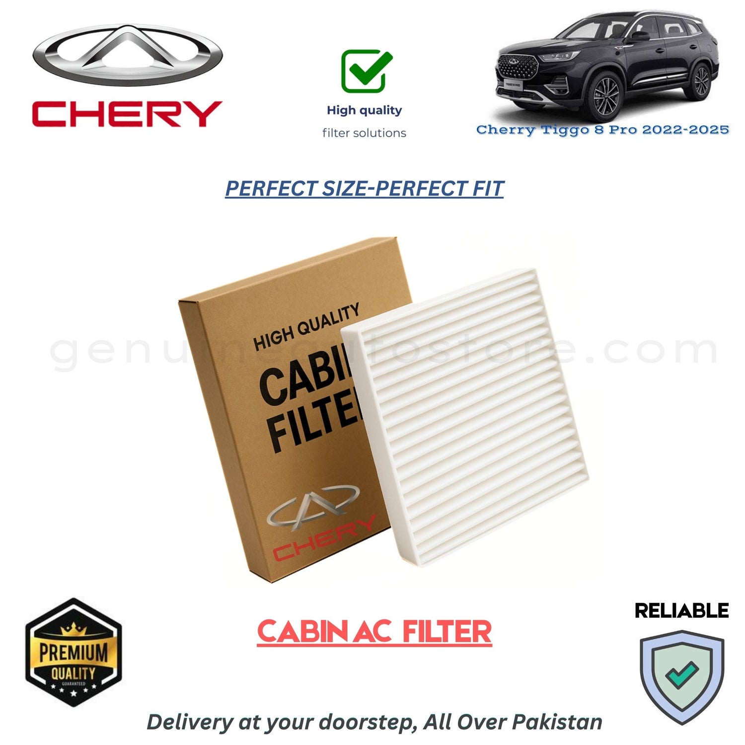 Cherry Tiggo 8 PRO 2022-2025 CABIN AC FILTER in Pakistan. 100% Genuine, Reliable, Best Price, Cash on Delivery Available 