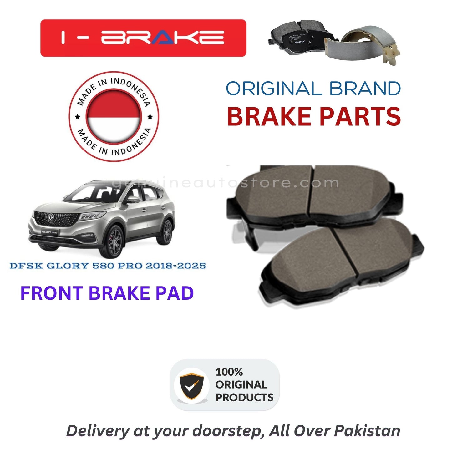 DFSK GLORY 580 PRO 2018-2025 Front Brake Pads iBrake Indonesia Genuine