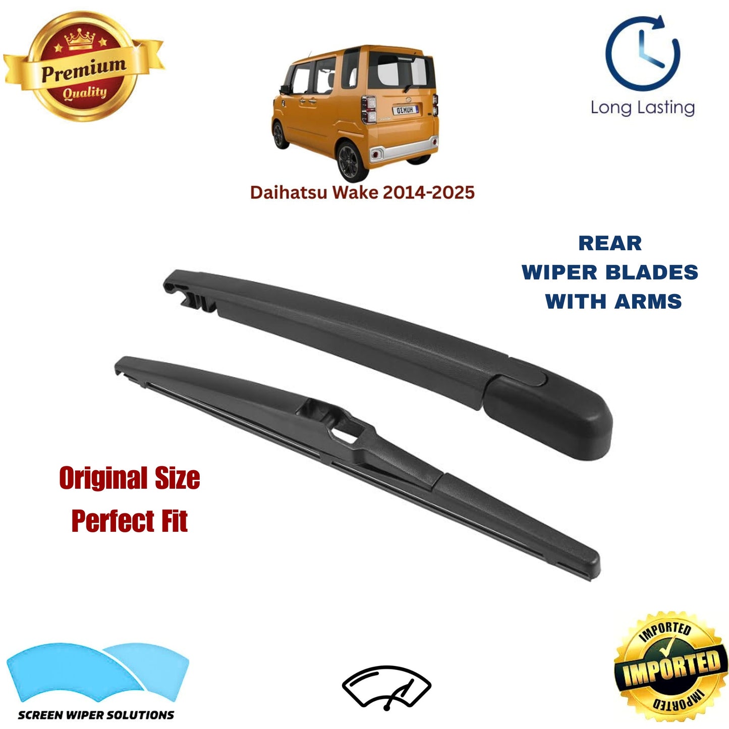 Daihatsu Wake 2014-2025 Rear Wiper Blade with Arm