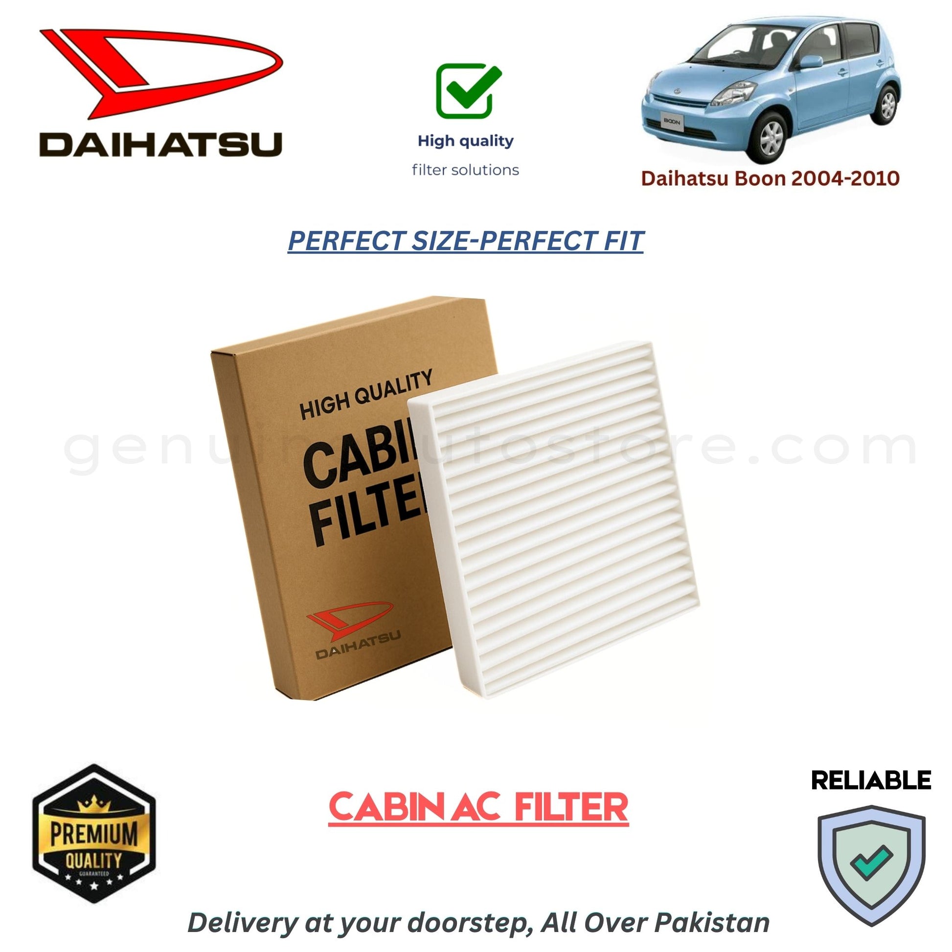 Daihatsu Boon 2004-2010 CABIN AC FILTER in Pakistan. 100% Genuine, Reliable, Best Price, Cash on Delivery Available  