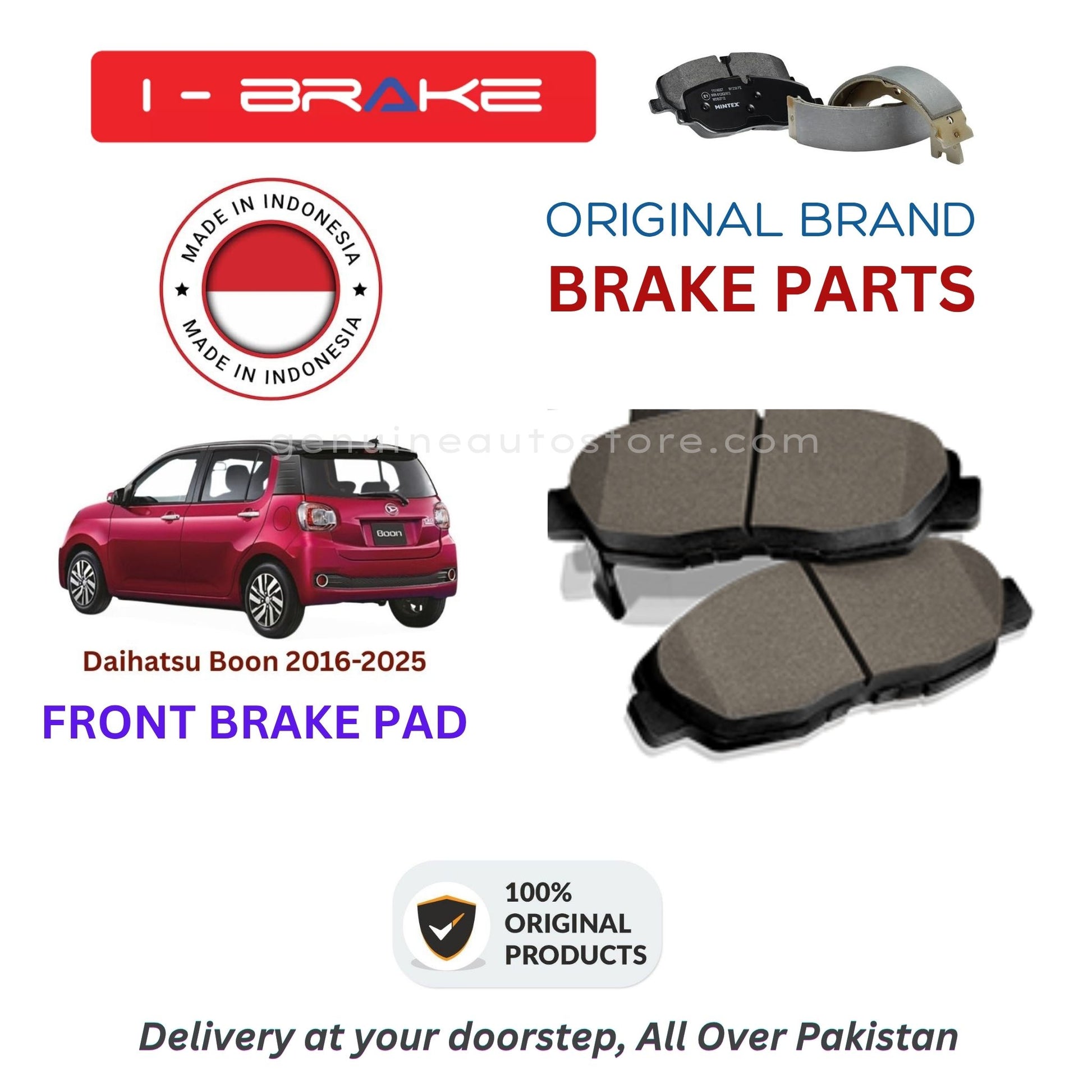 Daihatsu Booon 2016-2025 Front Brake Pads iBrake Indonesia Genuine
