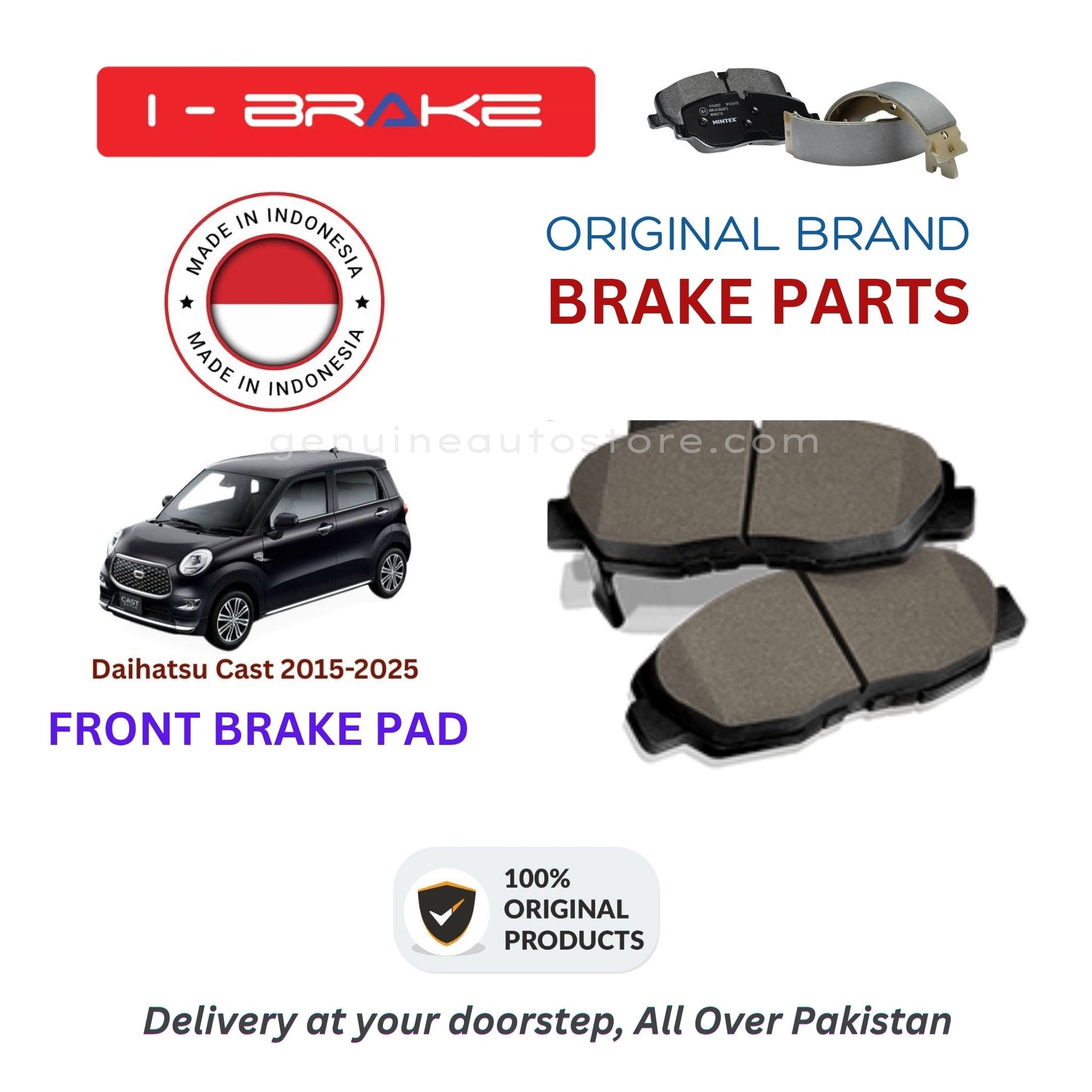 Daihatsu Cast 2015-2025 Front Brake Pads iBrake Indonesia Genuine
