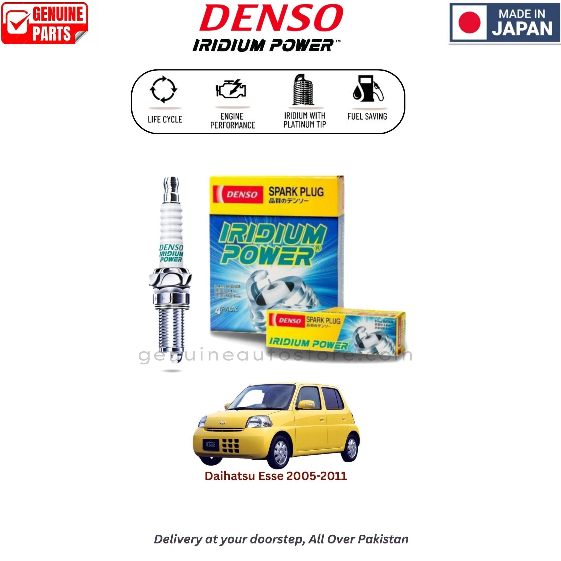 Daihatsu Esse 2005-2011 Denso Iridium Spark Plug in Pakistan, 100% Genuine, Reliable, Best Price, Cash on Delivery Available   