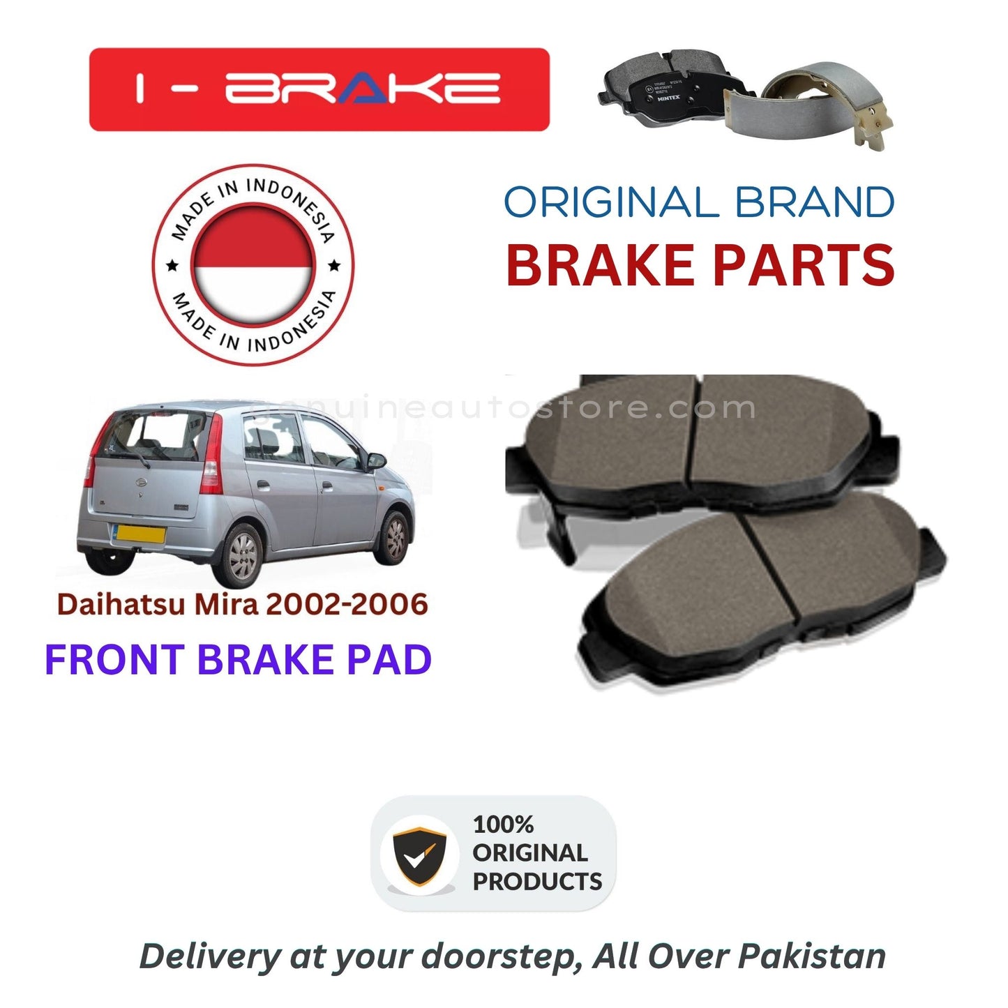 Daihatsu Mira 2002-2006 Front Brake Pads iBrake Indonesia Genuine