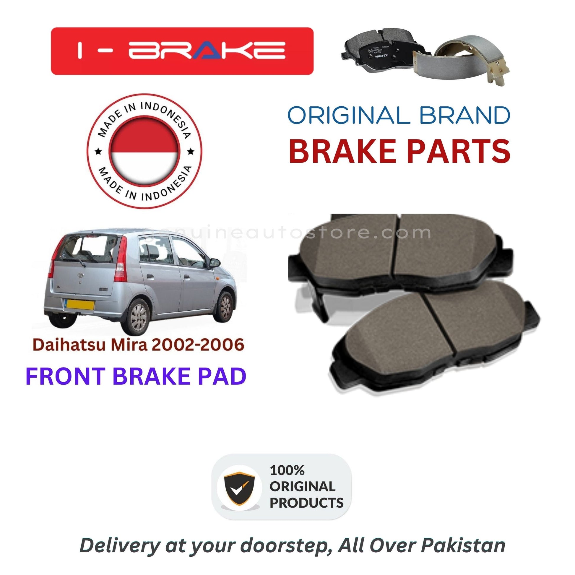 Daihatsu Mira 2002-2006 Front Brake Pads iBrake Indonesia Genuine