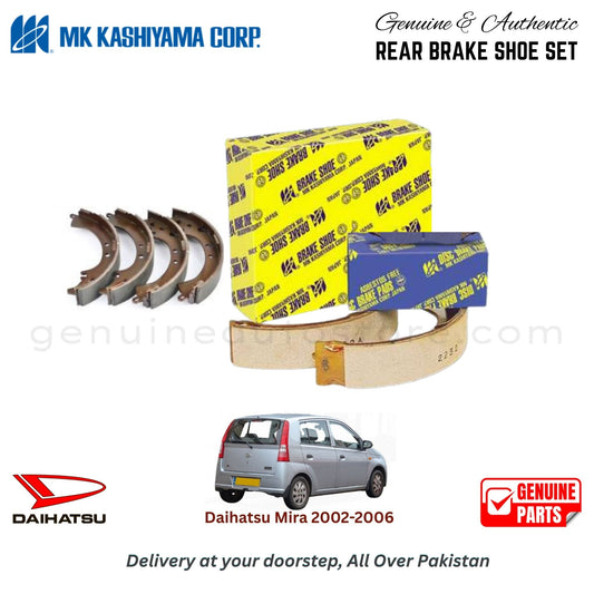 Daihatsu Mira 2002-2006 MK JAPAN REAR BRAKE SHOE SET in Pakistan. 100% Genuine, Reliable, Best Price, Cash on Delivery Available