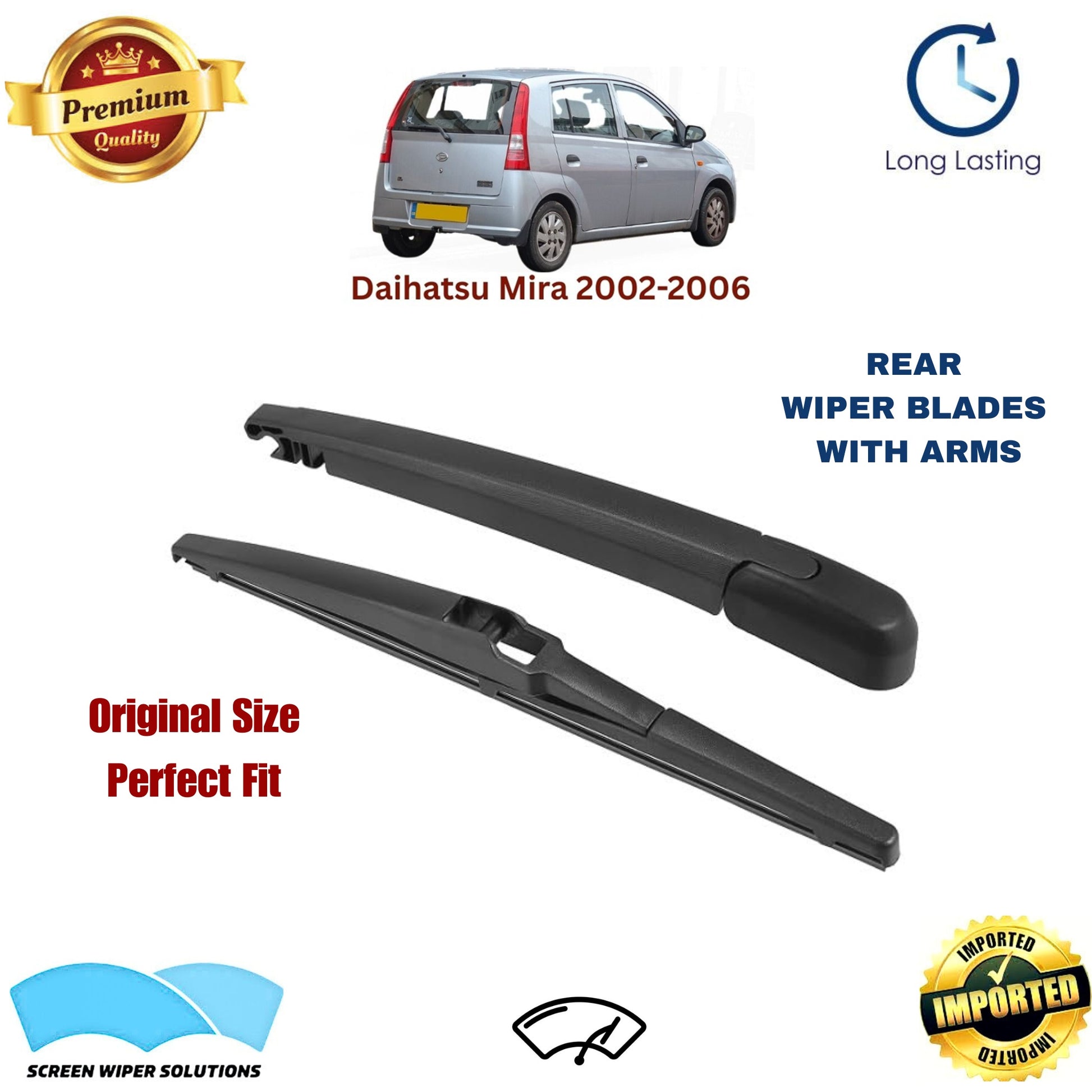 Daihatsu Mira 2002-2006 Rear Wiper Blade with Arm in Pakistan