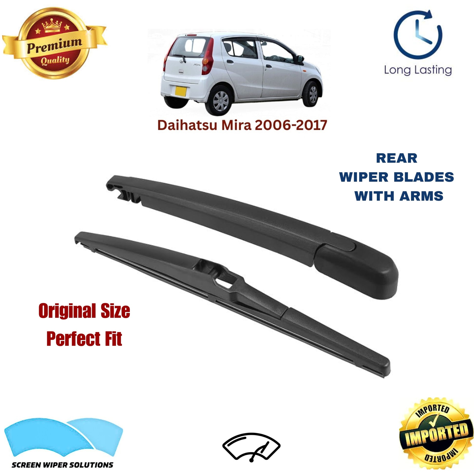 Daihatsu Mira 2006-2017 Rear Wiper Blade with Arm in Pakistan