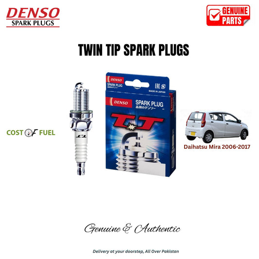 Daihatsu Mira 2006-2017 DENSO Twin Tip Spark Plugs 3pcs in Pakistan – genuine replacement, better mileage and smooth performance