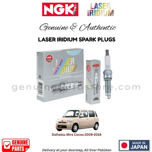Daihatsu Mira Cocoa 2009-2018  NGK LASER IRIDIUM SPARK PLUGS in Pakistan. 100% Genuine, Reliable, Best Price, Cash on Delivery Available