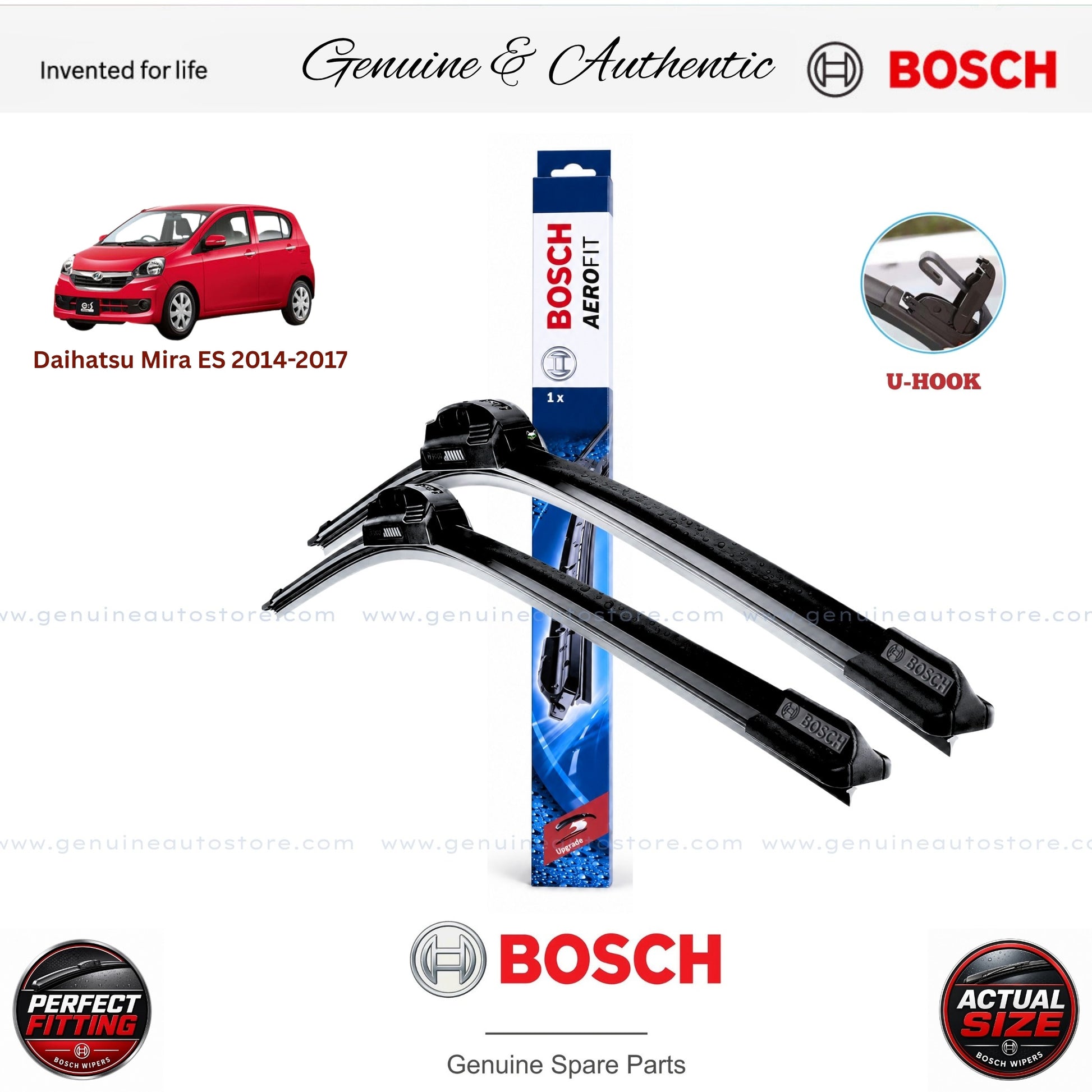 Daihatsu Mira ES 2014-2017 Bosch Genuine Front Wiper Blade Set Pakistan