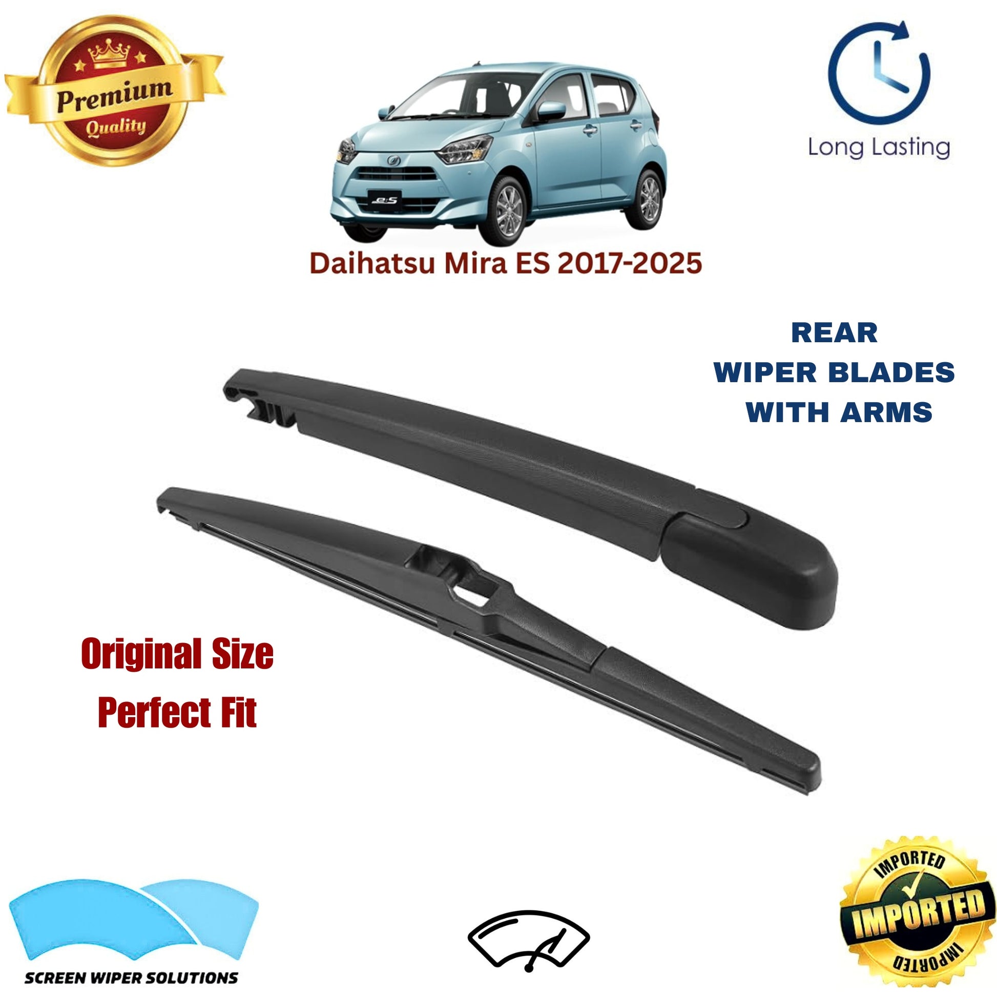 Daihatsu Mira ES 2017-2025 Rear Wiper Blade with Arm in Pakistan