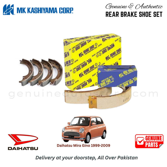 Daihatsu Mira Gino 1999-2009 MK JAPAN REAR BRAKE SHOE SET in Pakistan. 100% Genuine, Reliable, Best Price, Cash on Delivery Available