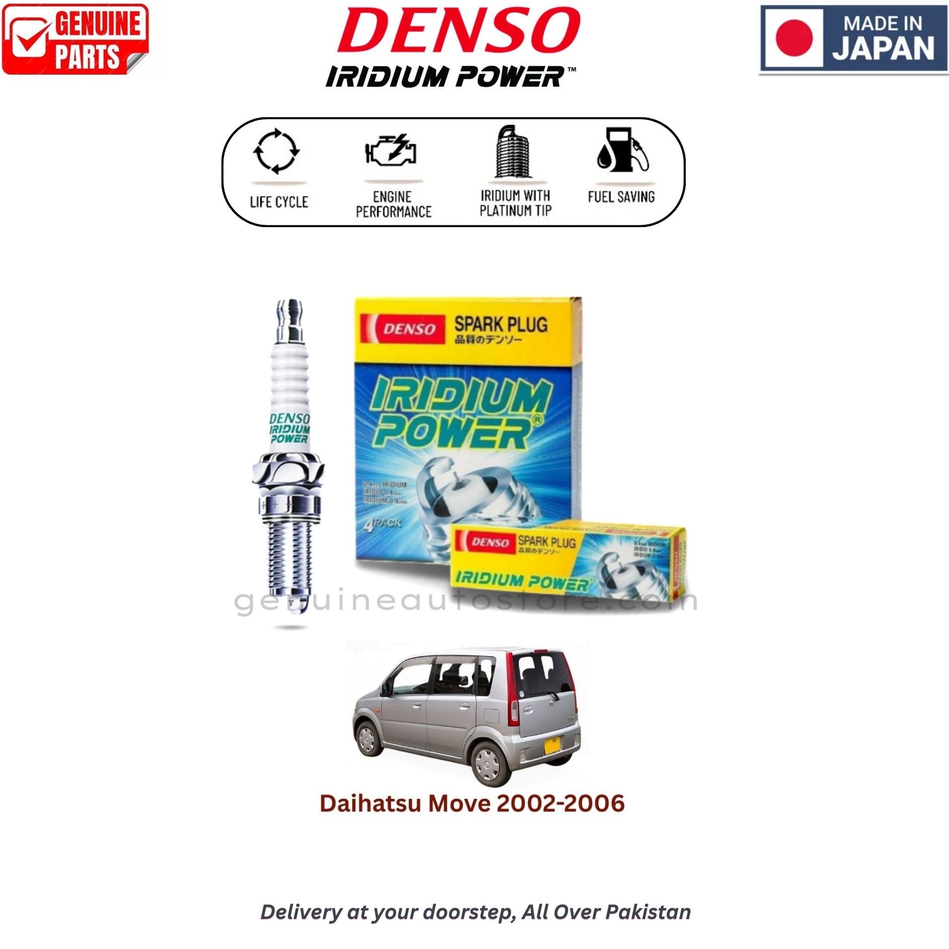 Daihatsu Move 2002-2006 Denso Iridium Spark Plug in Pakistan, 100% Genuine, Reliable, Best Price, Cash on Delivery Available   