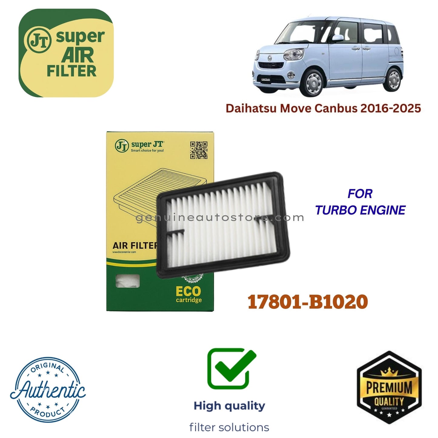 Daihatsu Move Canbus 2016-2025 Air Filter Super JT 17801-B1020 in Pakistan