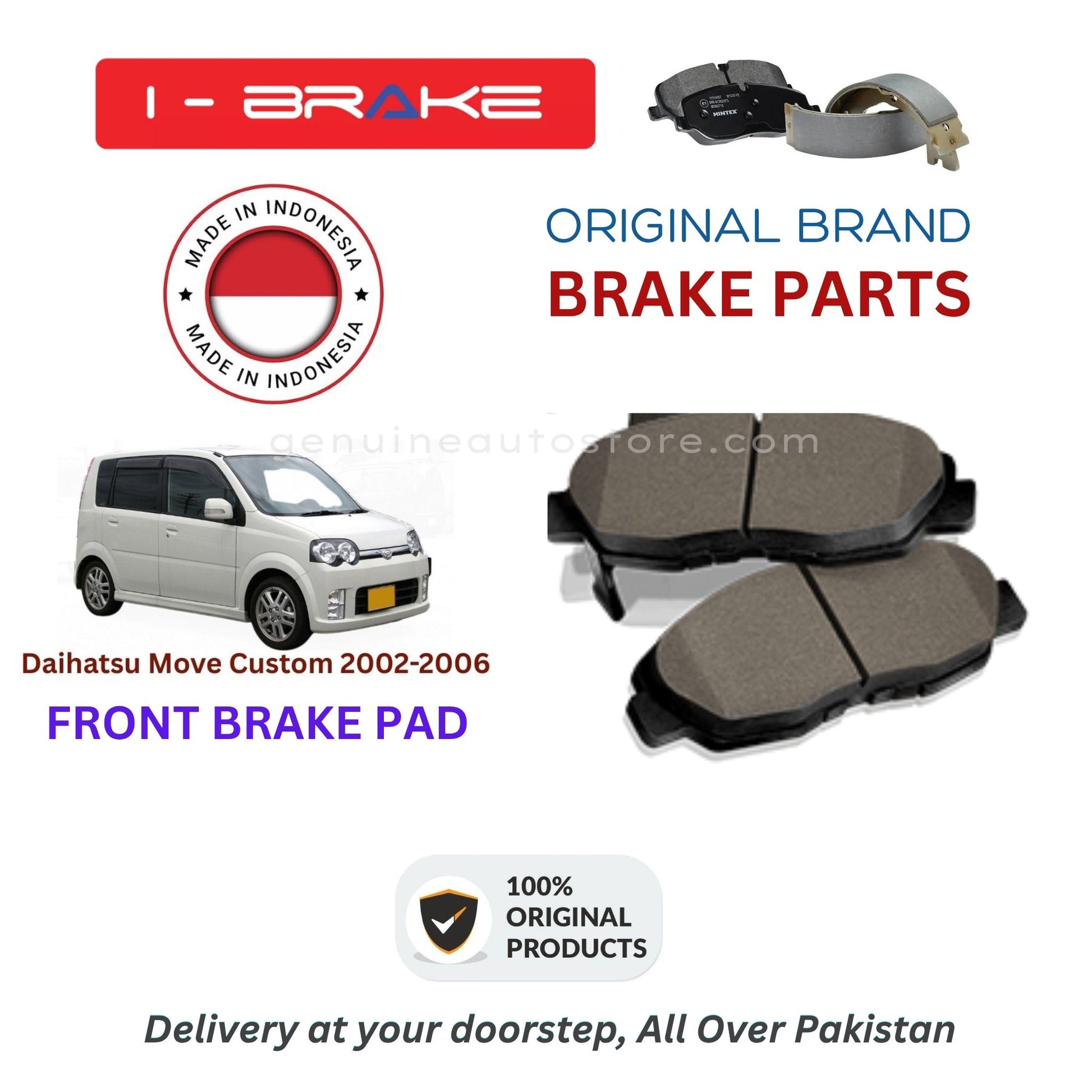 Daihatsu Move Custom 2002-2006 Front Brake Pads iBrake Indonesia Genuine