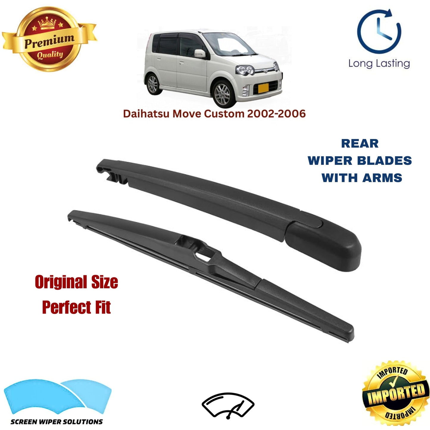 Daihatsu Move Custom 2002-2006 Rear Wiper Blade with Arm in Pakistan