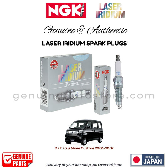 Daihatsu Move Custom 2004-2007 NGK LASER IRIDIUM SPARK PLUGS in Pakistan. 100% Genuine, Reliable, Best Price, Cash on Delivery Available