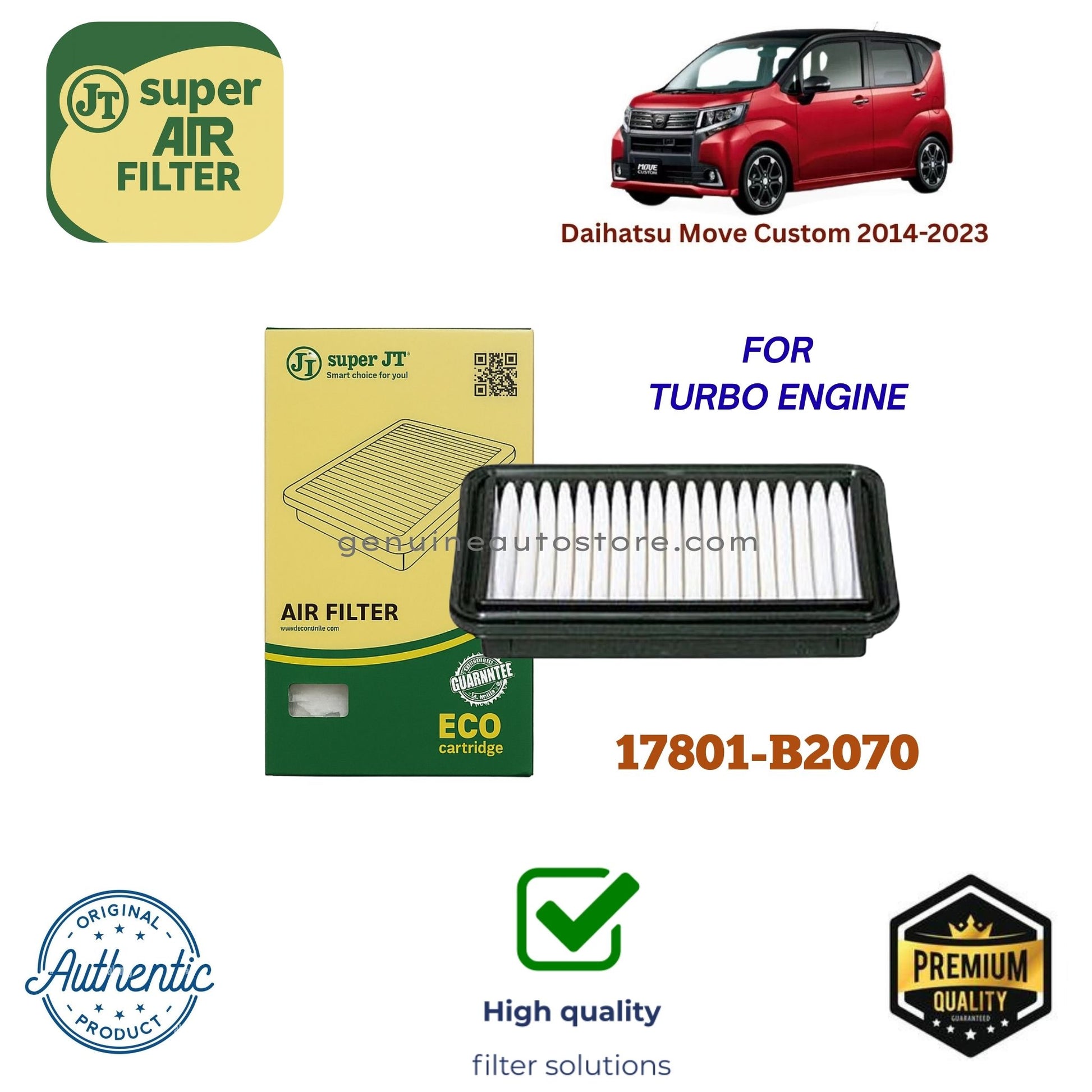 Daihatsu Move Custom 2014-2023 Air Filter Super JT 17801-B2070 in Pakistan