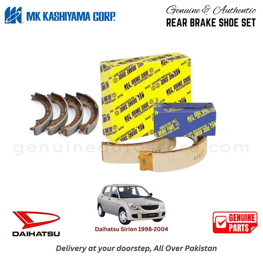 Daihatsu Sirion 1998-2004 MK JAPAN REAR BRAKE SHOE SET in Pakistan. 100% Genuine, Reliable, Best Price, Cash on Delivery Available