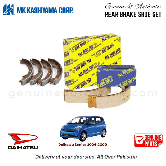 Daihatsu Sonica 2006-2009 MK JAPAN REAR BRAKE SHOE SET in Pakistan. 100% Genuine, Reliable, Best Price, Cash on Delivery Available