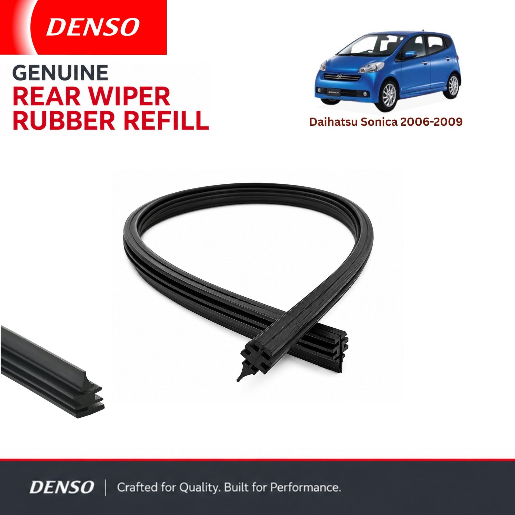 Denso Genuine rear wiper rubber for Daihatsu Sonica 2006-2009