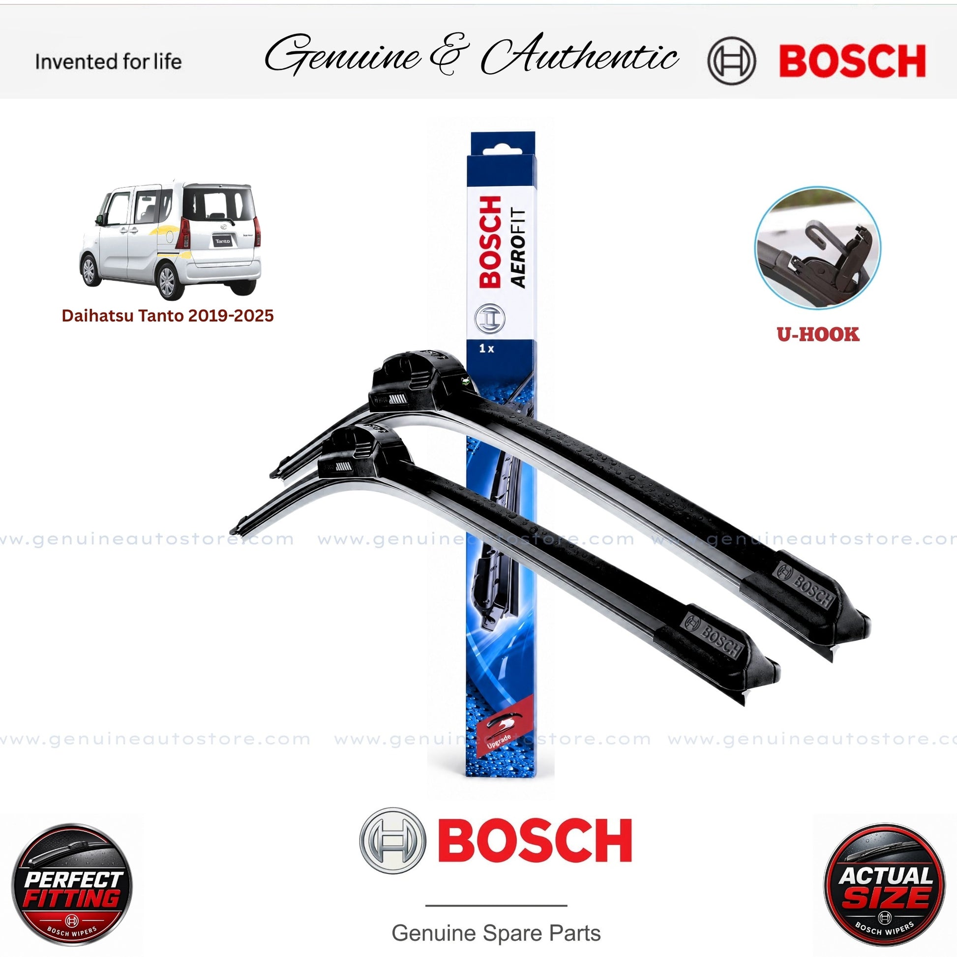 Daihatsu Tanto 2019-2025 Bosch Genuine Front Wiper Blade Set Pakistan
