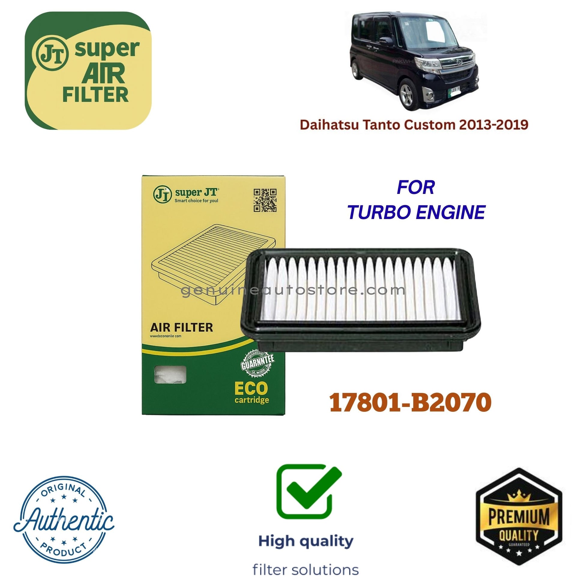 Daihatsu Tanto Custom 2013-2019 Air Filter Super JT 17801-B2070 in Pakistan
