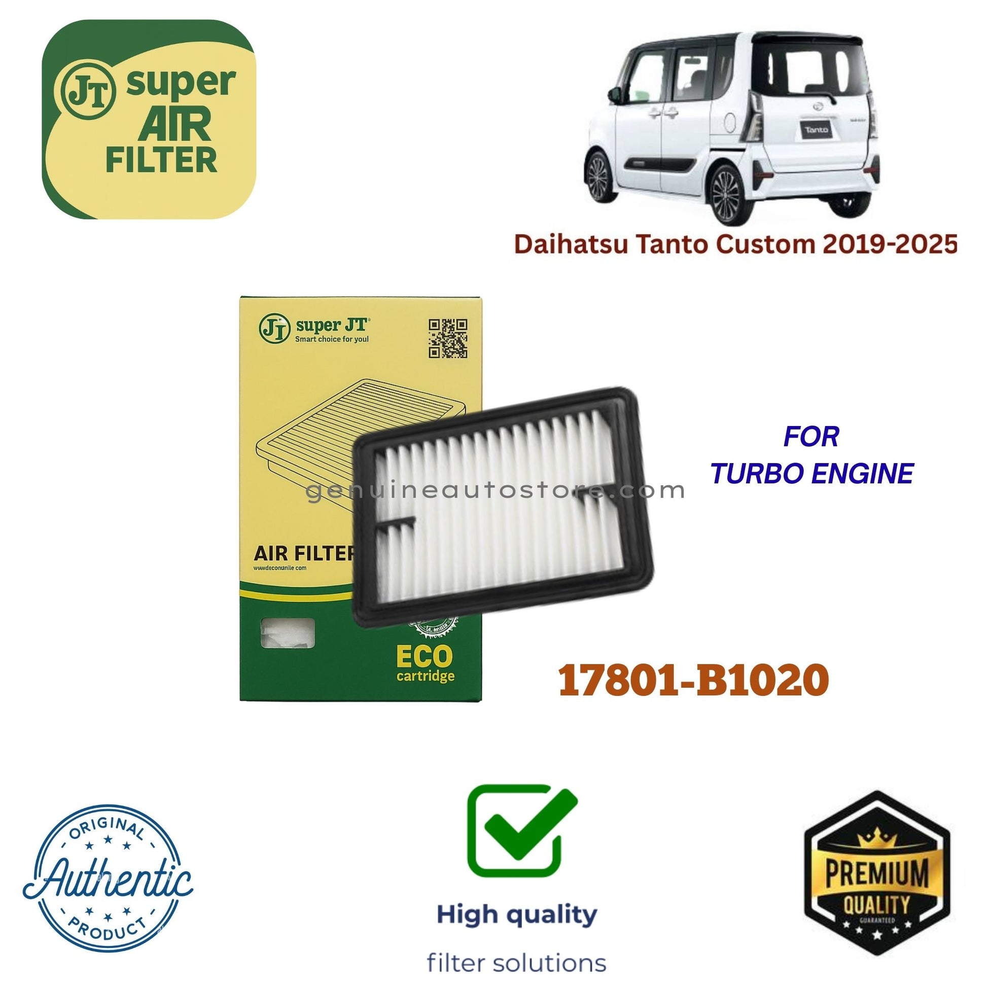 Daihatsu Tanto Custom 2019-2025 Air Filter Super JT 17801-B1020 in Pakistan