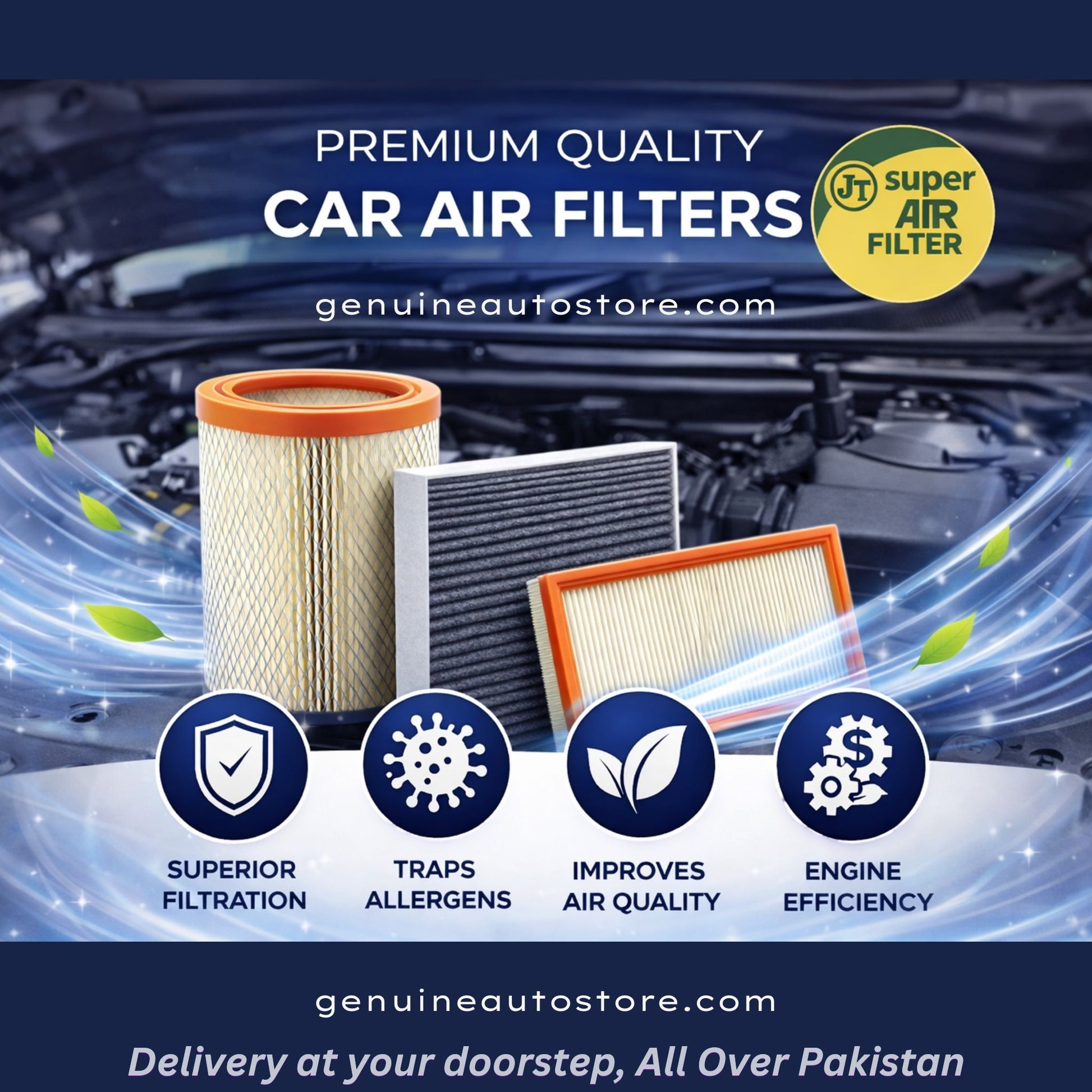 Daihatsu Tanto Custom 2019-2025 Air Filter Super JT 17801-B1020 in Pakistan