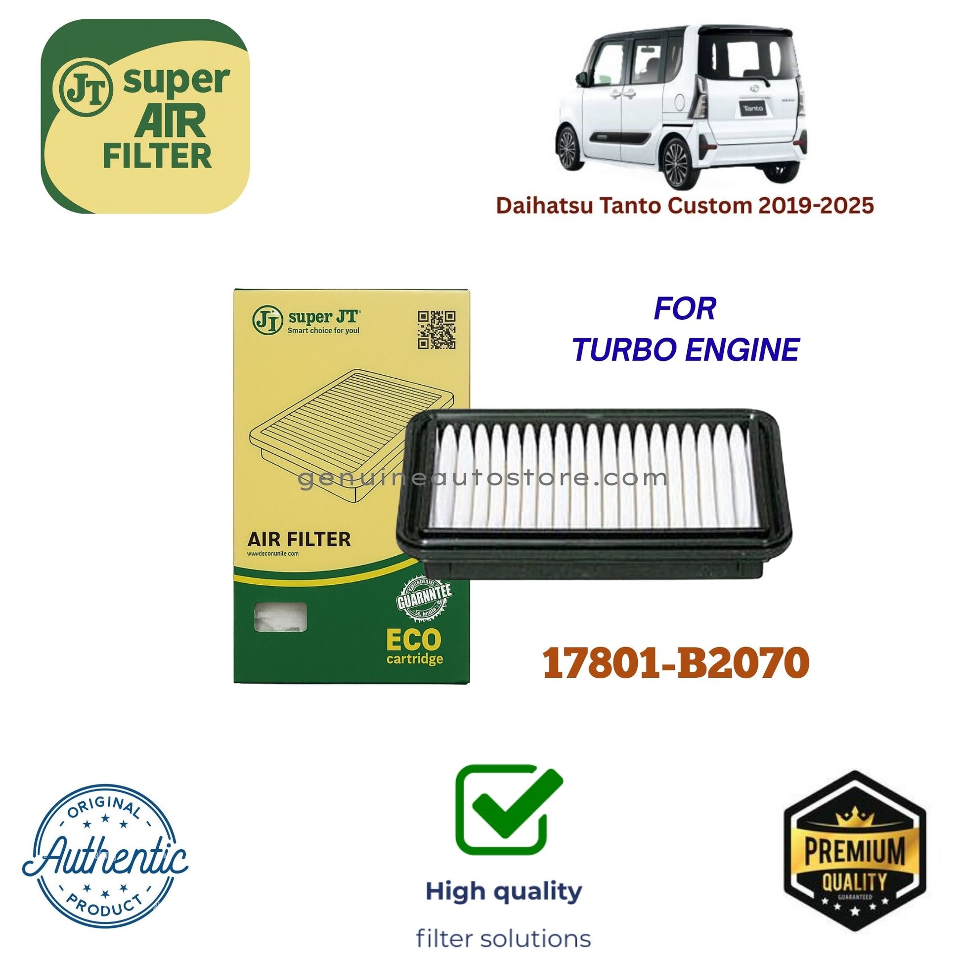 Daihatsu Tanto Custom 2019-2025 Air Filter Super JT 17801-B2070 in Pakistan
