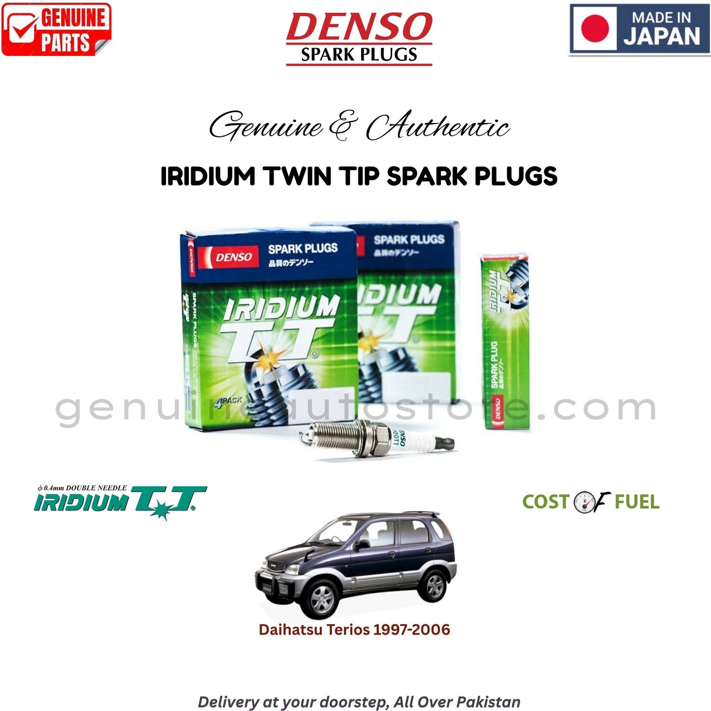 Daihatsu Terios 1997-2006 DENSO IRIDIUM TWIN TIP SPARK PLUG in Pakistan, 100% Genuine, Reliable, Best Price, Cash on Delivery Available