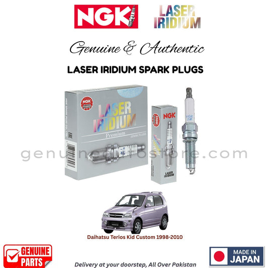 Daihatsu Terios Kid Custom 1998-2010 NGK LASER IRIDIUM SPARK PLUGS in Pakistan. 100% Genuine, Reliable, Best Price, Cash on Delivery Available