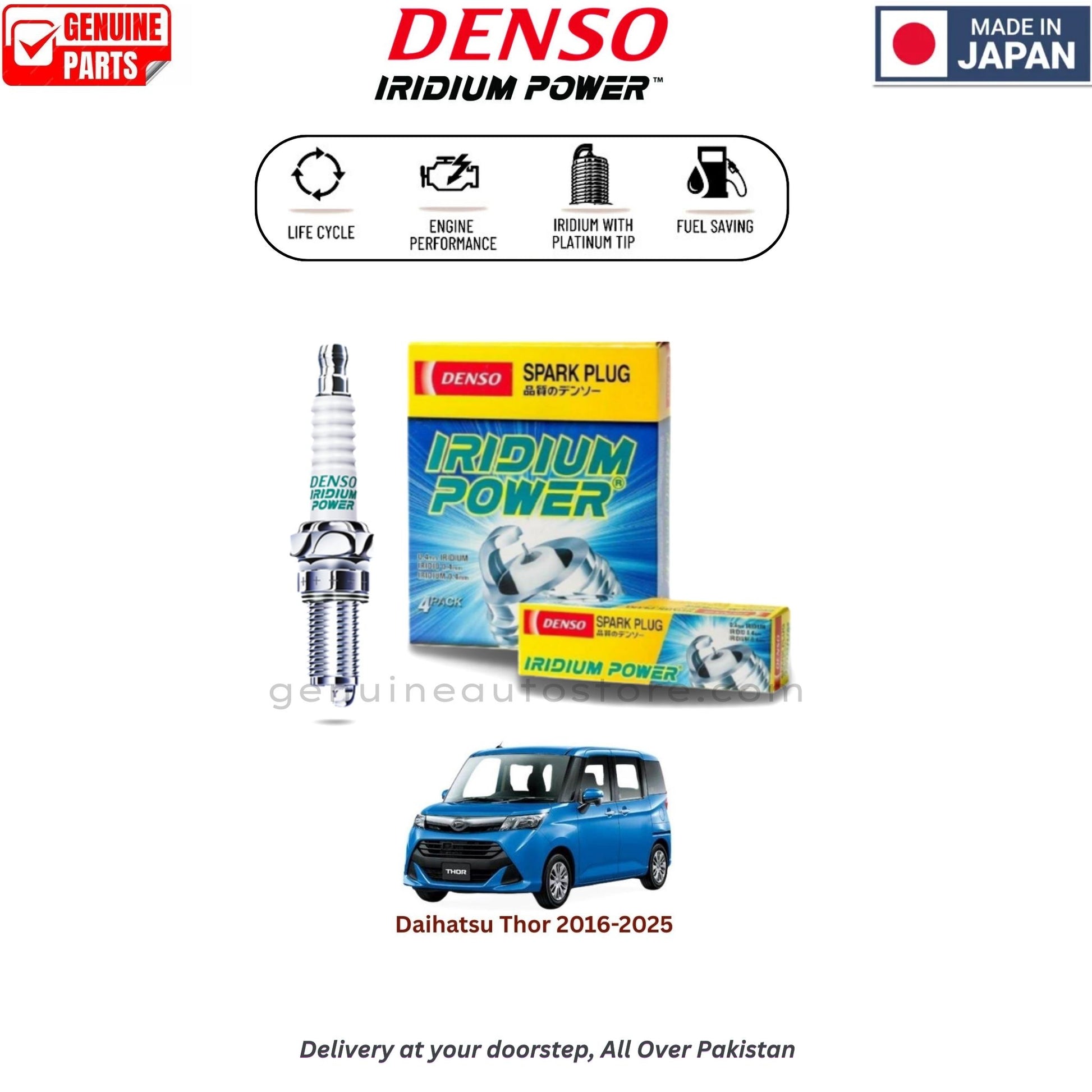 Daihatsu Thor 2016-2025 Denso Iridium Spark Plug in Pakistan, 100% Genuine, Reliable, Best Price, Cash on Delivery Available