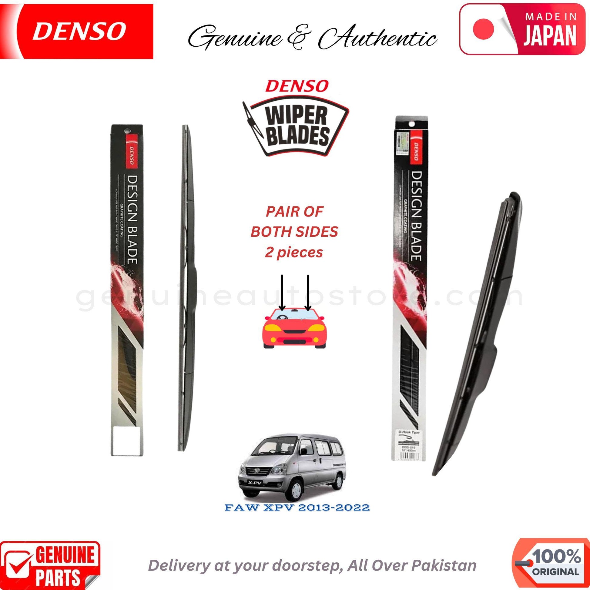 FAW XPV 2013-2022 DENSO JAPAN WIPER BLADE SET in Pakistan. 100% Genuine, Original, Best Price, Cash on Delivery Available