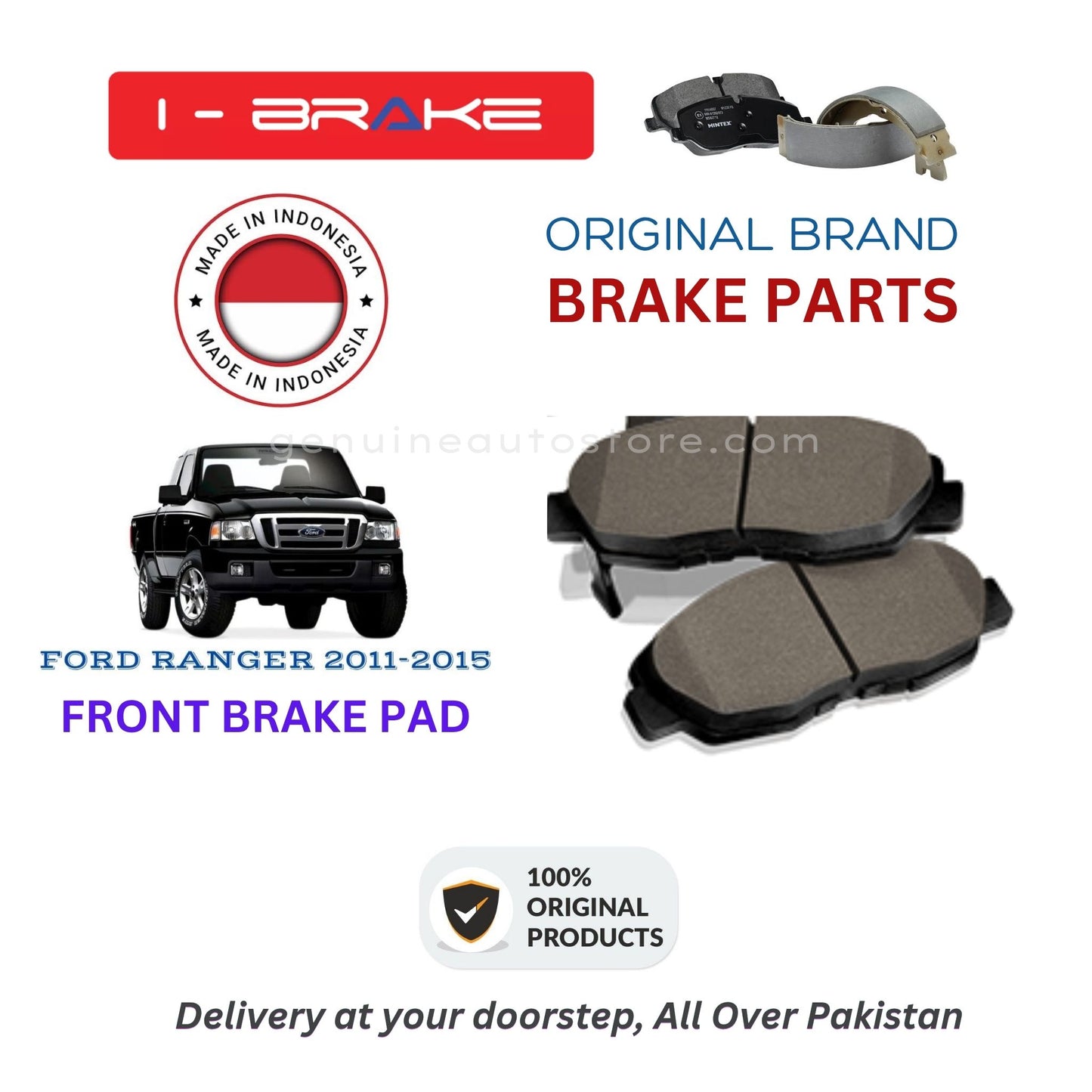 FORD RANGER 2011-2015 Front Brake Pads iBrake Indonesia Genuine