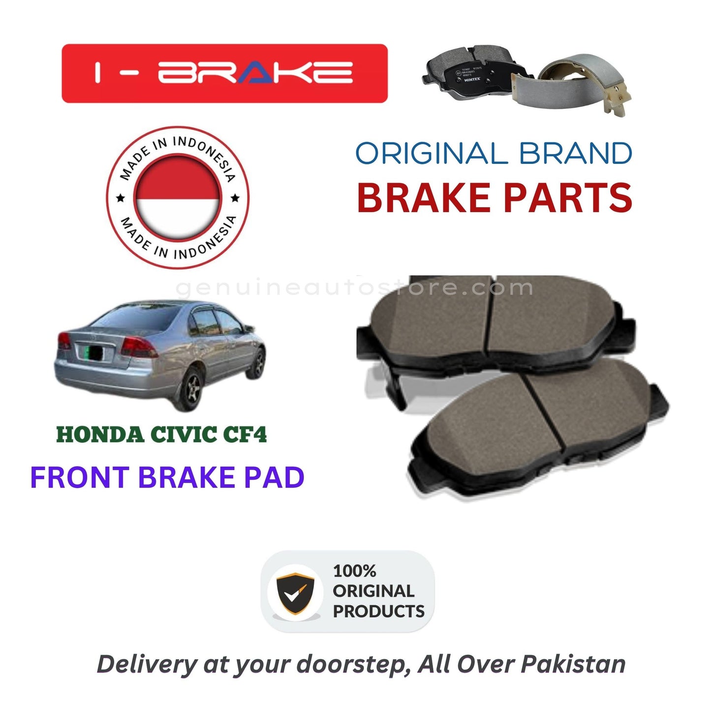 HONDA CIVIC CF4 Front Brake Pads iBrake Indonesia Genuine