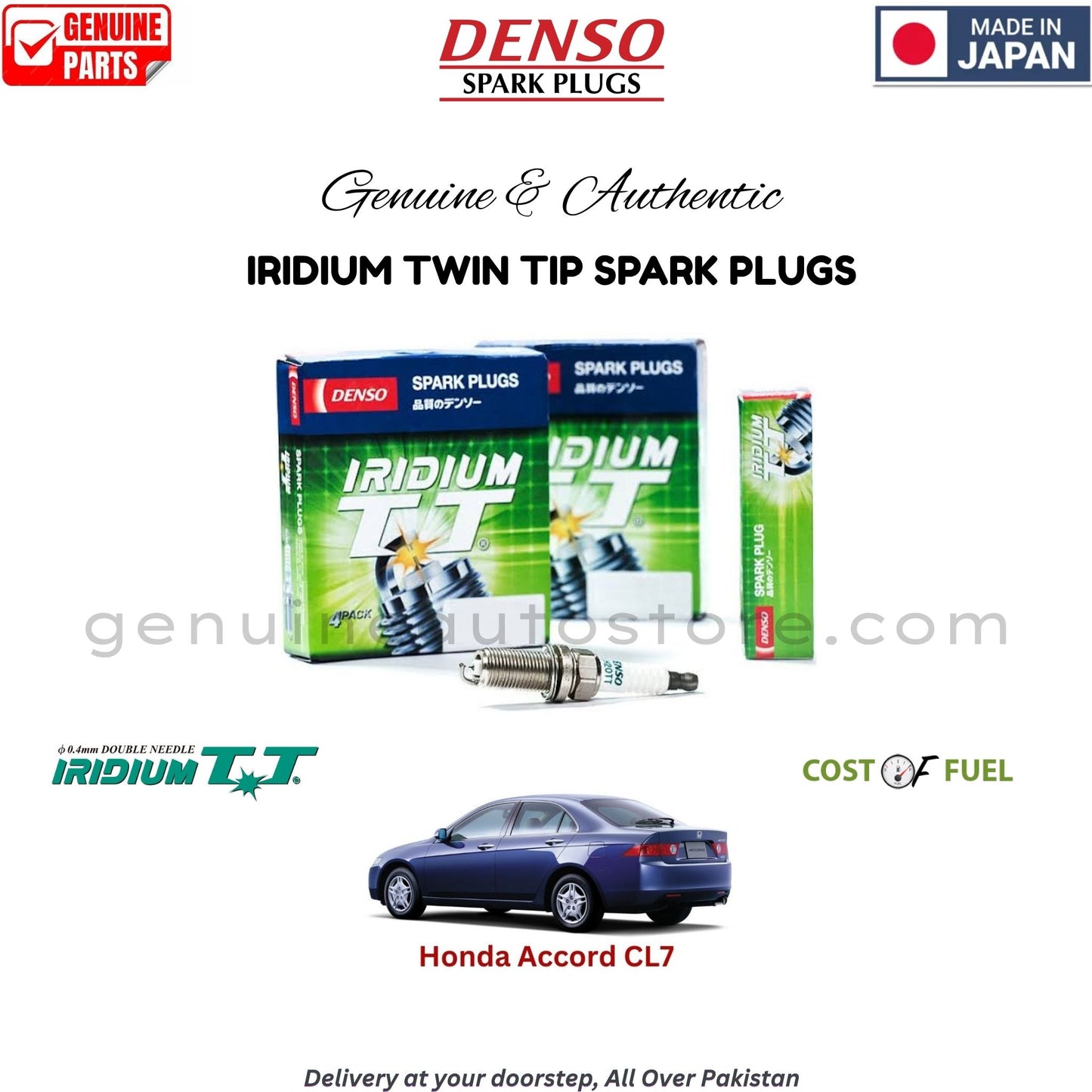 Honda Accord CL7 DENSO IRIDIUM TWIN TIP SPARK PLUG in Pakistan, 100% Genuine, Reliable, Best Price, Cash on Delivery Available   
