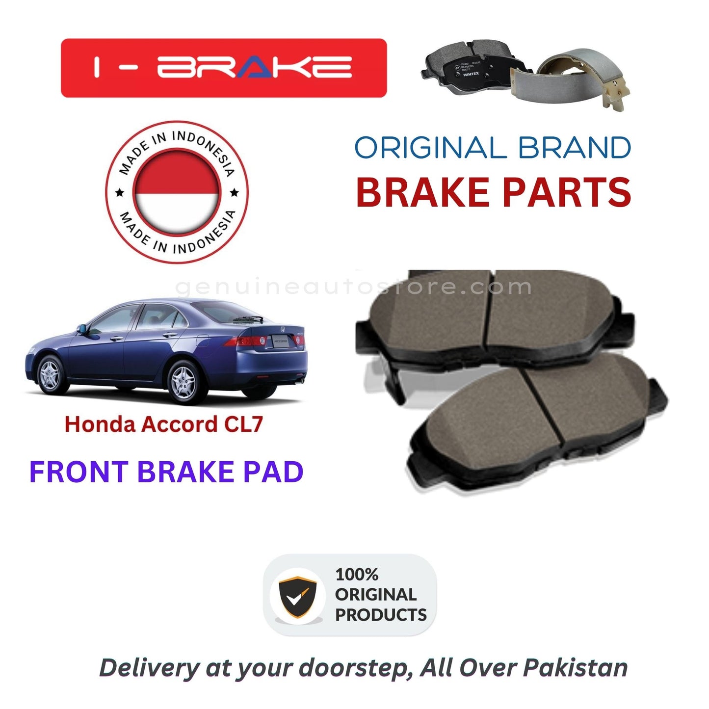Honda Accord CL7 Front Brake Pads iBrake Indonesia Genuine