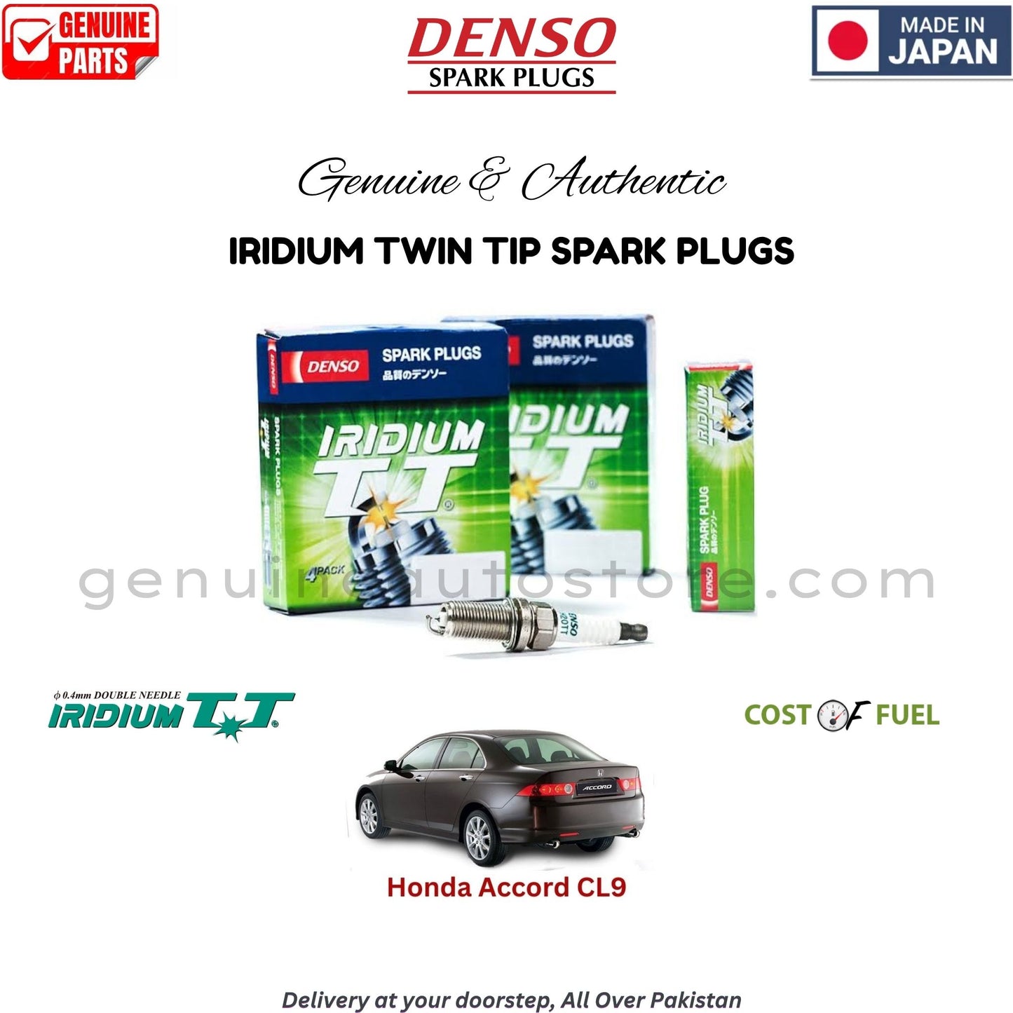 Honda Accord CL9 DENSO IRIDIUM TWIN TIP SPARK PLUG in Pakistan, 100% Genuine, Reliable, Best Price, Cash on Delivery Available   
